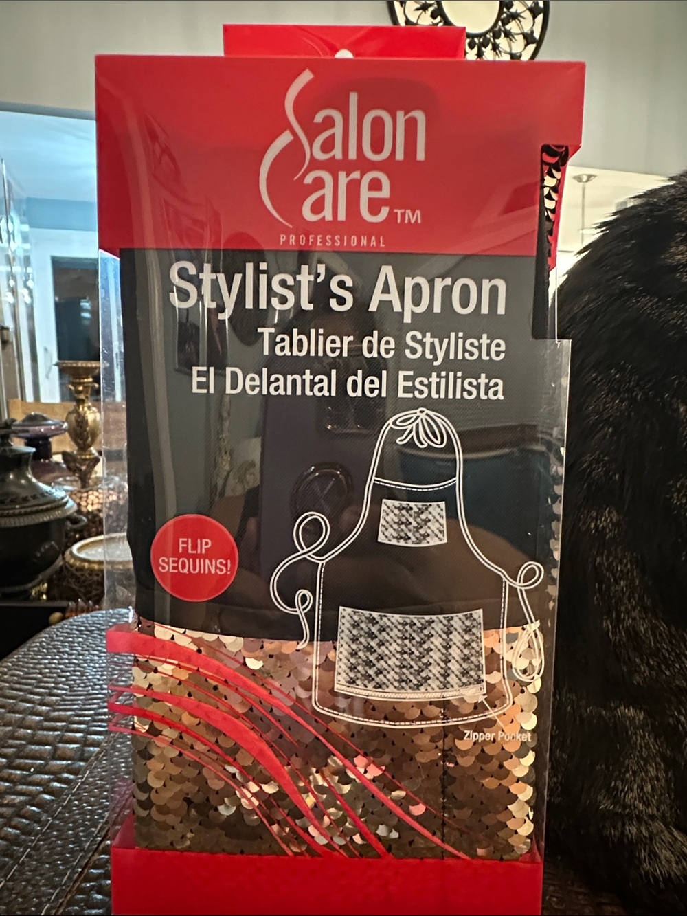 Gold and black Sequin Stylist's Apron